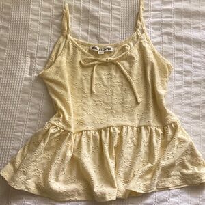 yellow flowy top